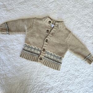 Jacadi Baby Knitted Cardigan Wool Blend Sweater 12 Months